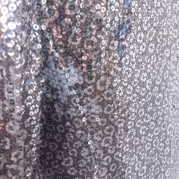 Vintage Silver Sequin Jacket Kasper Size 6 - Picture 6 of 7